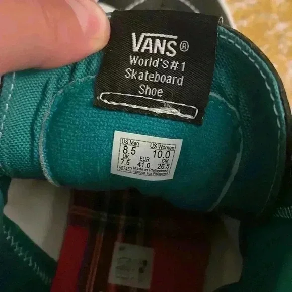 Vans off the wall punk hightop mixed pattern, skating shoes m8.5 w10 NWOB - Picture 8 of 8